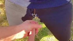 再生 破れたジーンズデニム熟女ザーメン - 野外野外ハメ撮りセックス